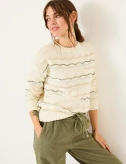 Wool Blend Patterned Jumper -Marks And Spencer Shop wool blend patterned jumper 6